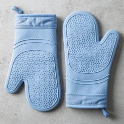 KSP Colour Splash Lined Silicone Oven Mitt - Set of 2 (Slate)