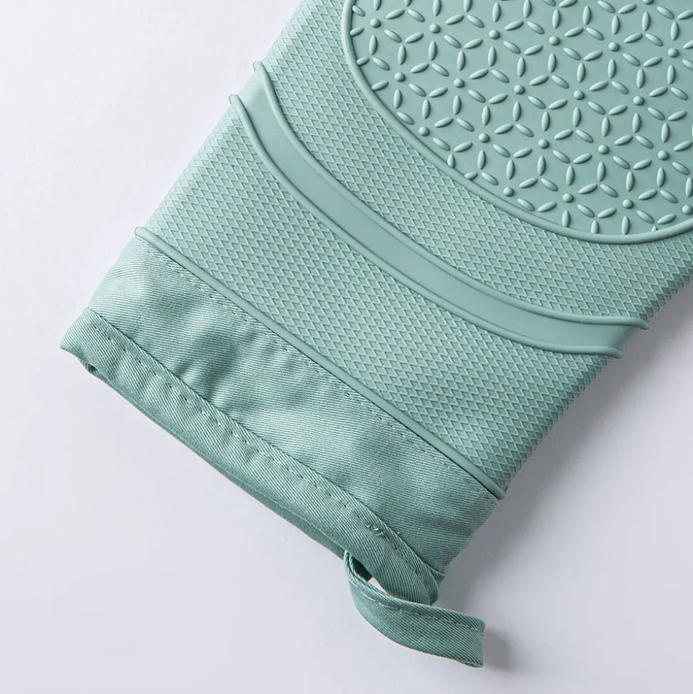KSP Colour Splash Lined Silicone Oven Mitt - Set of 2 (Sage)