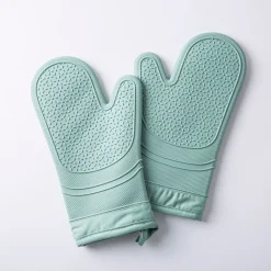 KSP Colour Splash Lined Silicone Oven Mitt - Set of 2 (Sage)