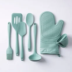 KSP Colour Splash Lined Silicone Oven Mitt - Set of 2 (Sage)