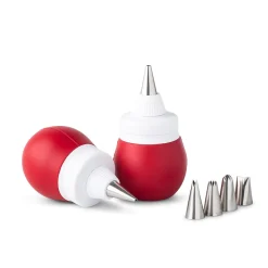 KSP Confection Cake-Cupcake Decorating Kit - Set of 8 (Red/White)