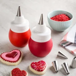 KSP Confection Cake-Cupcake Decorating Kit - Set of 8 (Red/White)