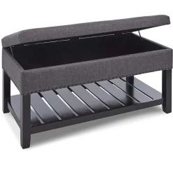 KSP Conrad Upholstered Storage Bench (Grey)