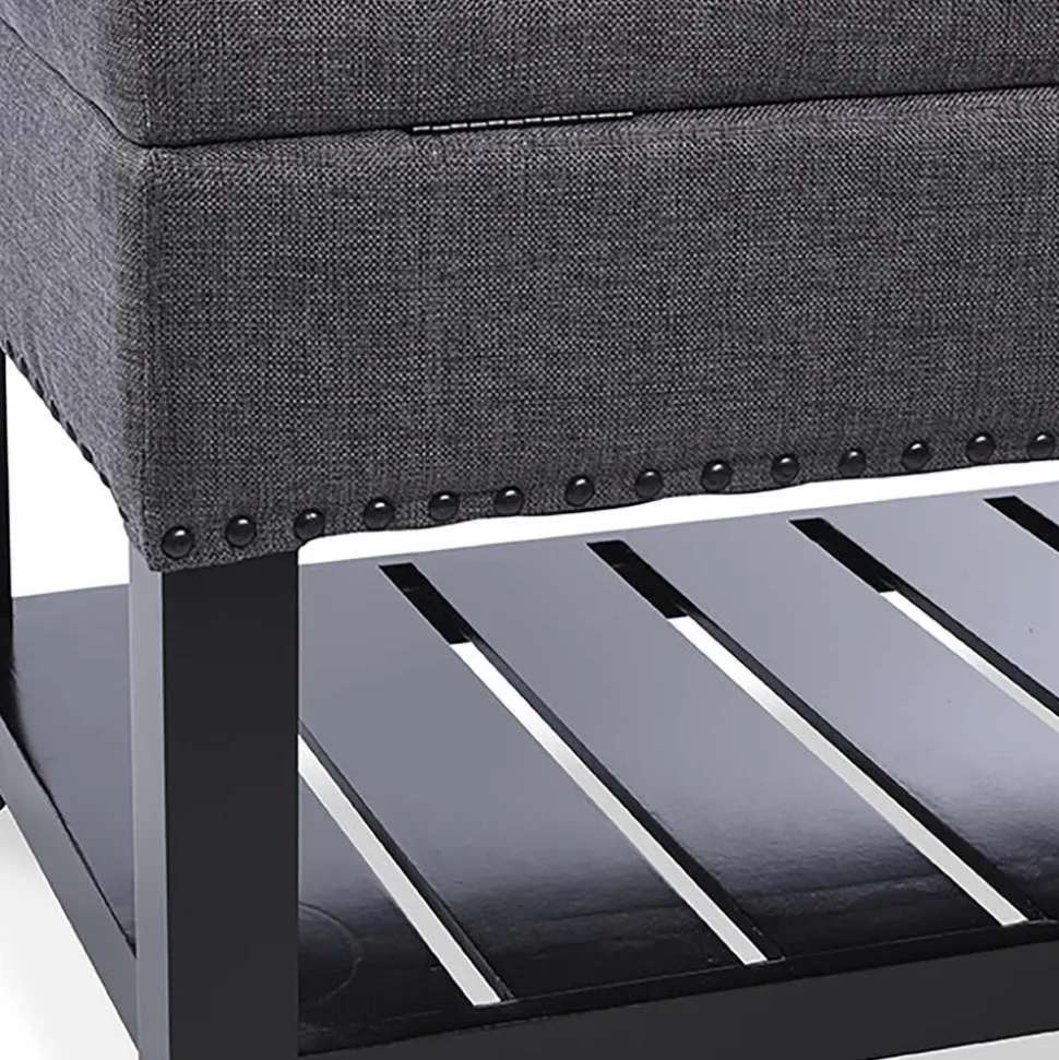 KSP Conrad Upholstered Storage Bench (Grey)