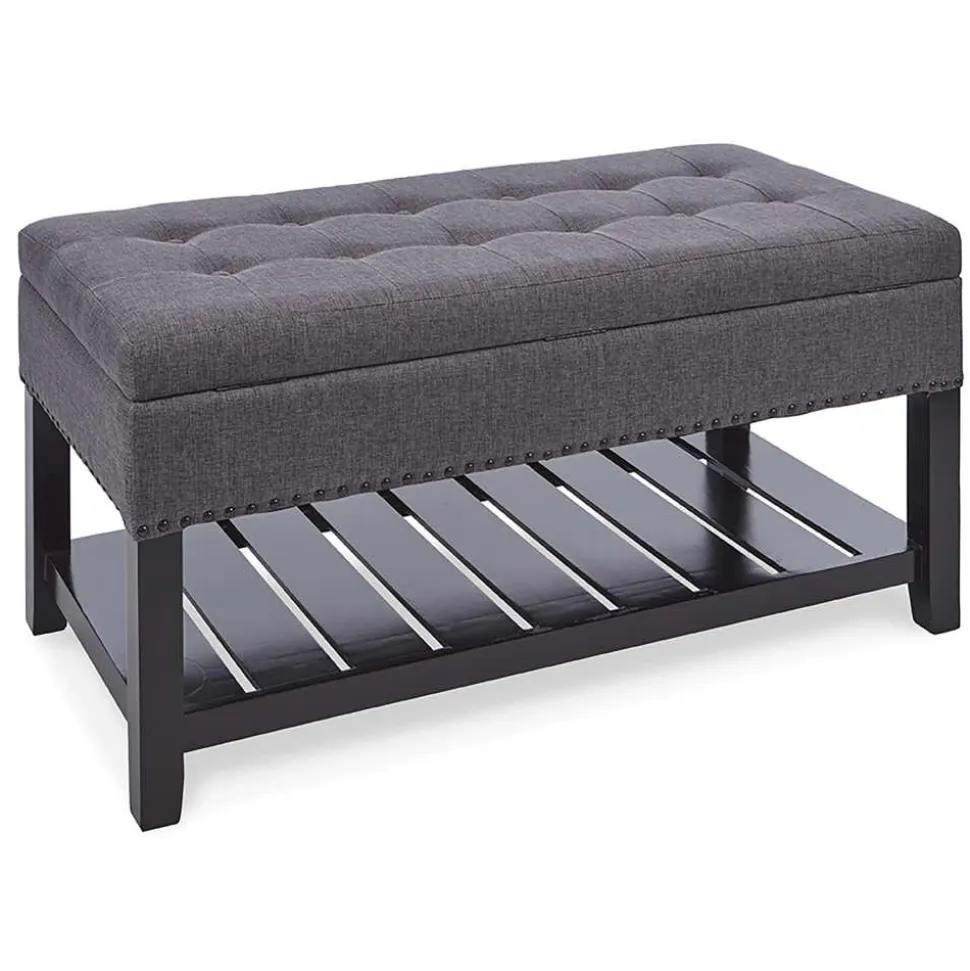 KSP Conrad Upholstered Storage Bench (Grey)