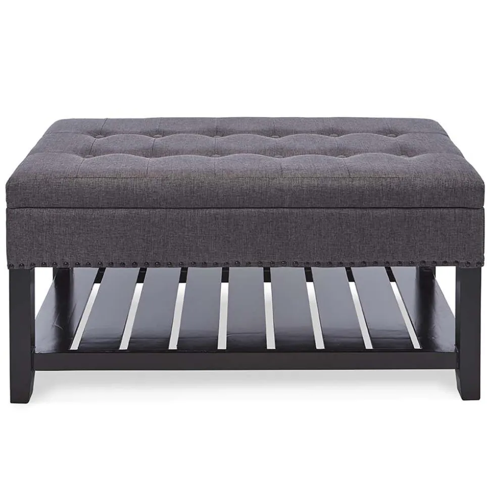 KSP Conrad Upholstered Storage Bench (Grey)