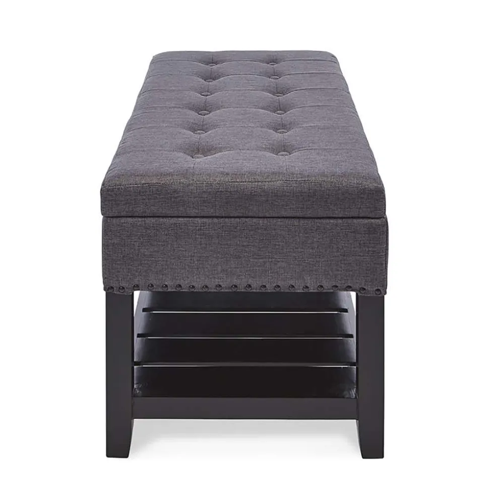 KSP Conrad Upholstered Storage Bench (Grey)