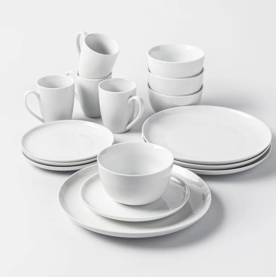 KSP Coupe Porcelain Dinnerware - Set of 16 (White)