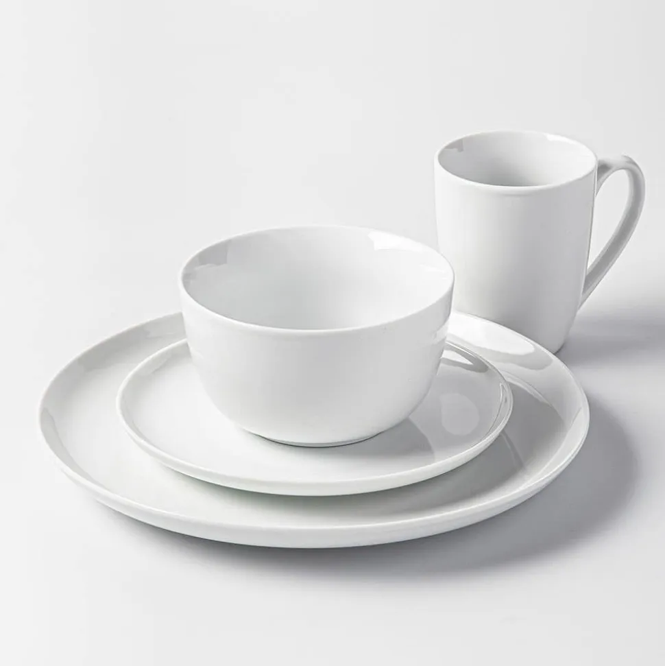 KSP Coupe Porcelain Dinnerware - Set of 16 (White)