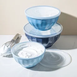KSP Croft Mixing Bowls with Lids - Set of 6 (Blue)