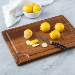 KSP Crushed 'Groove' Bamboo Cutting Board 2 Sided (Dark Brown)