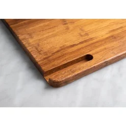 KSP Crushed 'Groove' Bamboo Cutting Board 2 Sided (Dark Brown)