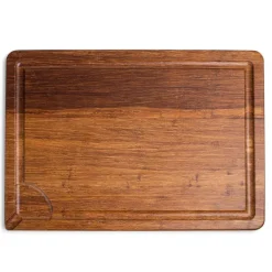 KSP Crushed 'Groove' Bamboo Cutting Board 2 Sided (Dark Brown)