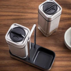 KSP Cubic Salt and Pepper Shaker with Stand - Set of 2