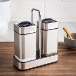 KSP Cubic Salt and Pepper Shaker with Stand - Set of 2