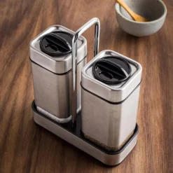 KSP Cubic Salt and Pepper Shaker with Stand - Set of 2