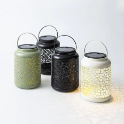 KSP Daisy 'Lotus' Solar LED Metal Lantern (White) 12 x 12 x 16.5 cm