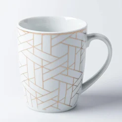 KSP Decal 'Geometric' Porcelain Mug - Set of 4 (Multicolour)