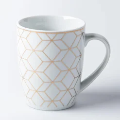 KSP Decal 'Geometric' Porcelain Mug - Set of 4 (Multicolour)