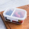 KSP Divided Glass 1L Storage Container (Clear/White)