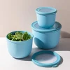 KSP Domo 'Round' Food Prep Container with Lid - Set of 3 (Blue)