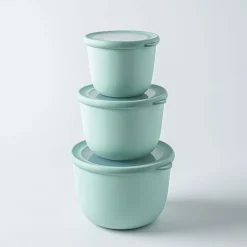 KSP Domo 'Round' Food Prep Container with Lid - Set of 3 (Green)