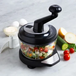 KSP Easy Chop Rotating Food Chopper (Black/Stainless Steel)