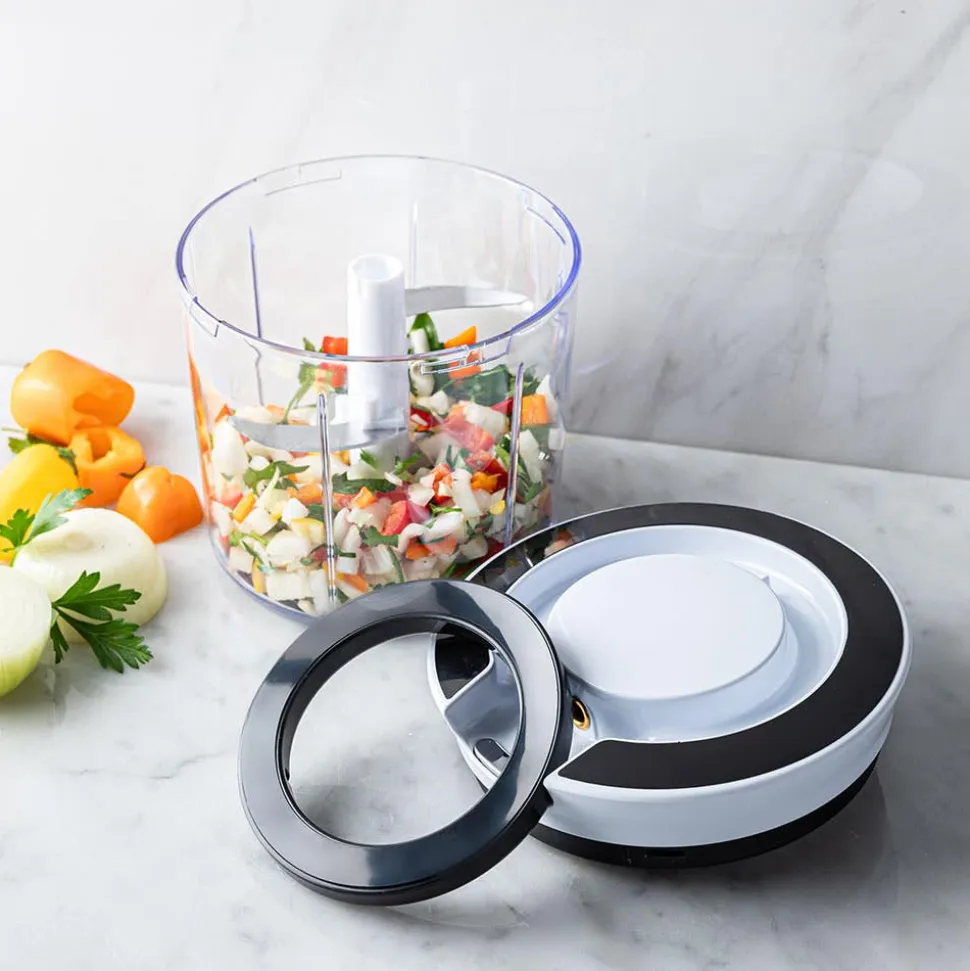 KSP Easy Pull Manual Vegetable Chopper (Black/White)