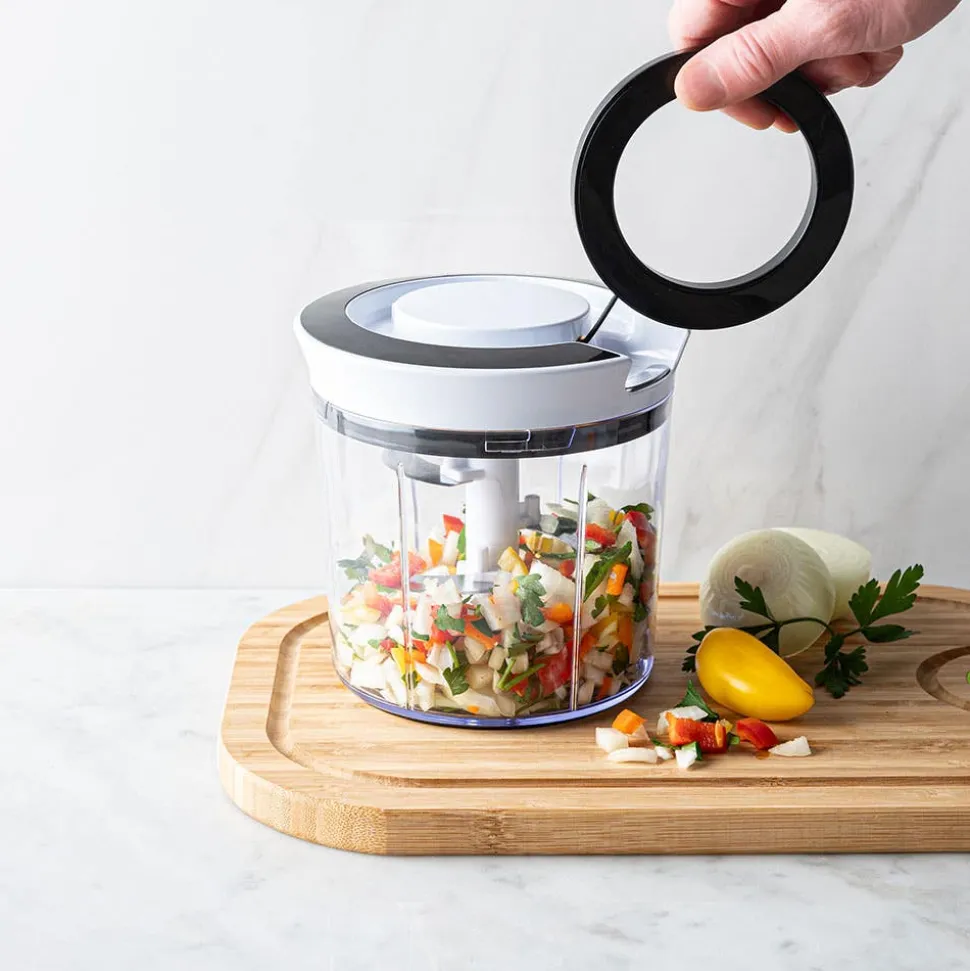 KSP Easy Pull Manual Vegetable Chopper (Black/White)