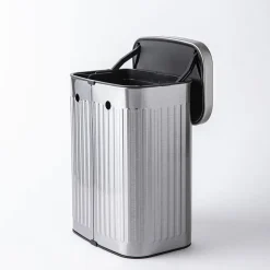 KSP Elara Ribbed 'Fingerprint-Proof' Compost Bin with Hook (Brushed)