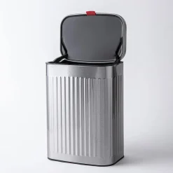 KSP Elara Ribbed 'Fingerprint-Proof' Compost Bin with Hook (Brushed)