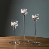 KSP Elise Stem Glass Tealight Candle Holder - Set of 3 (Clear)