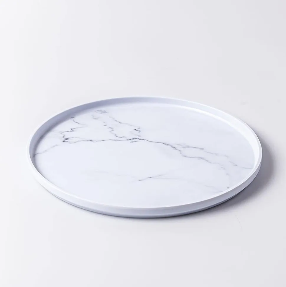 KSP Enzo Melamine Dinner Plate 10.25" Dia. (Marble White)