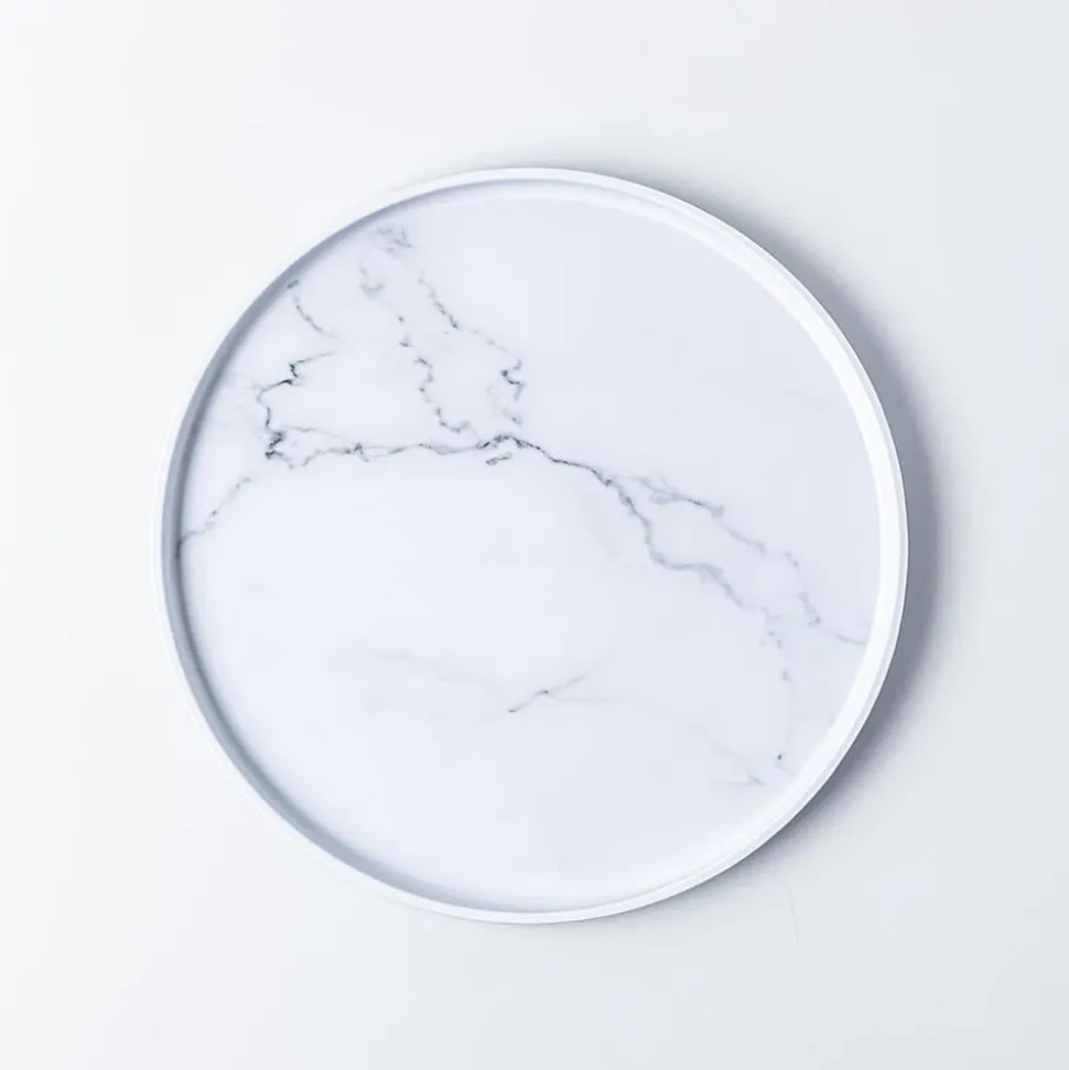 KSP Enzo Melamine Dinner Plate 10.25" Dia. (Marble White)