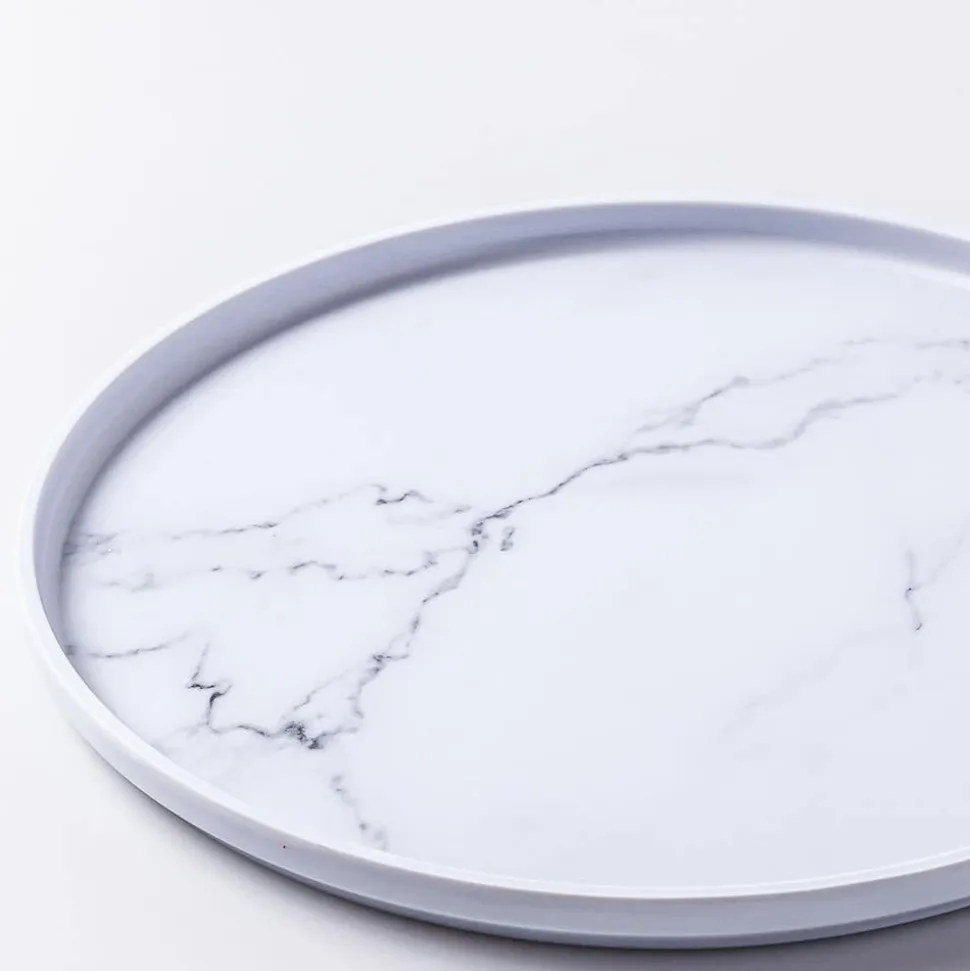 KSP Enzo Melamine Dinner Plate 10.25" Dia. (Marble White)