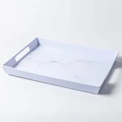 KSP Enzo Melamine Rectangle Serve Tray 16 x 12" (Marble White)