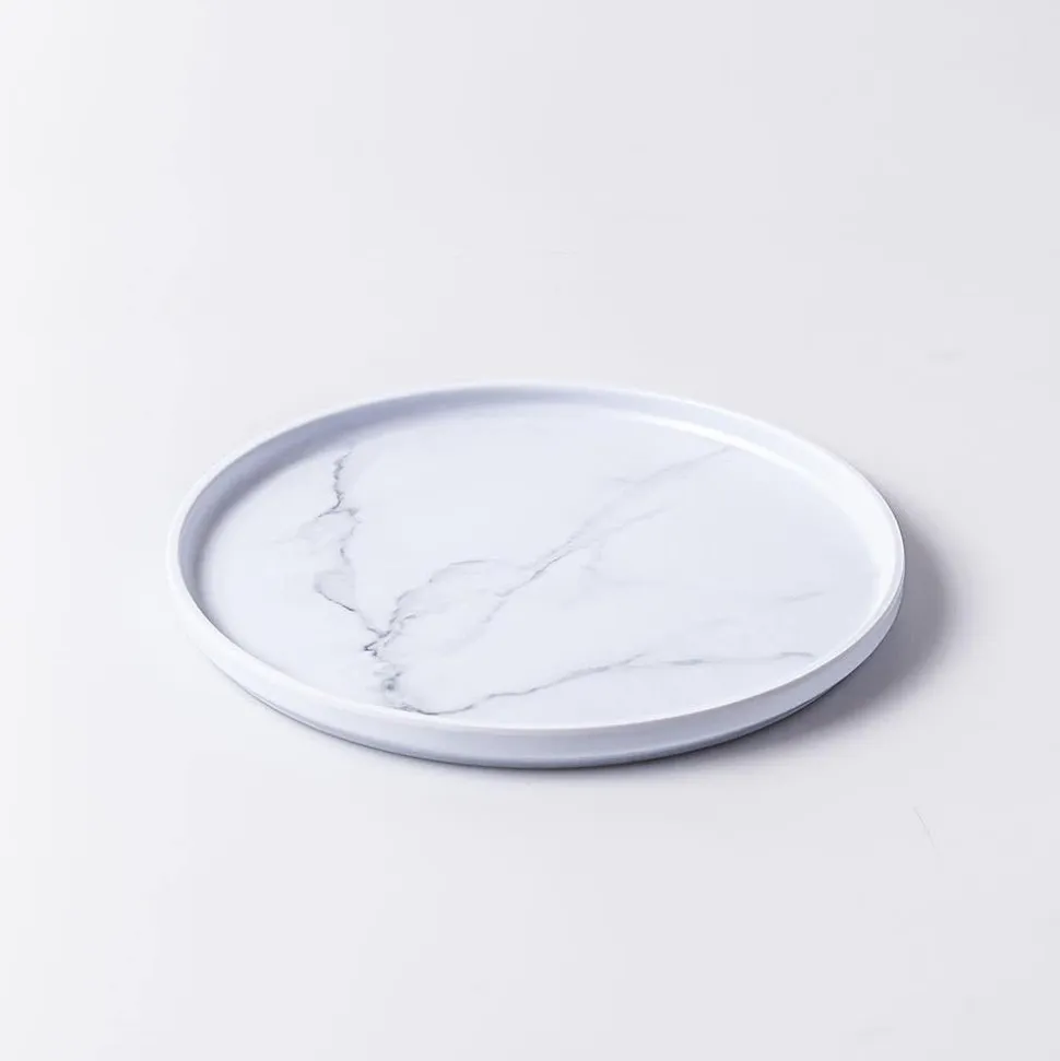 KSP Enzo Melamine Side Plate 8.5" Dia. (Marble White)