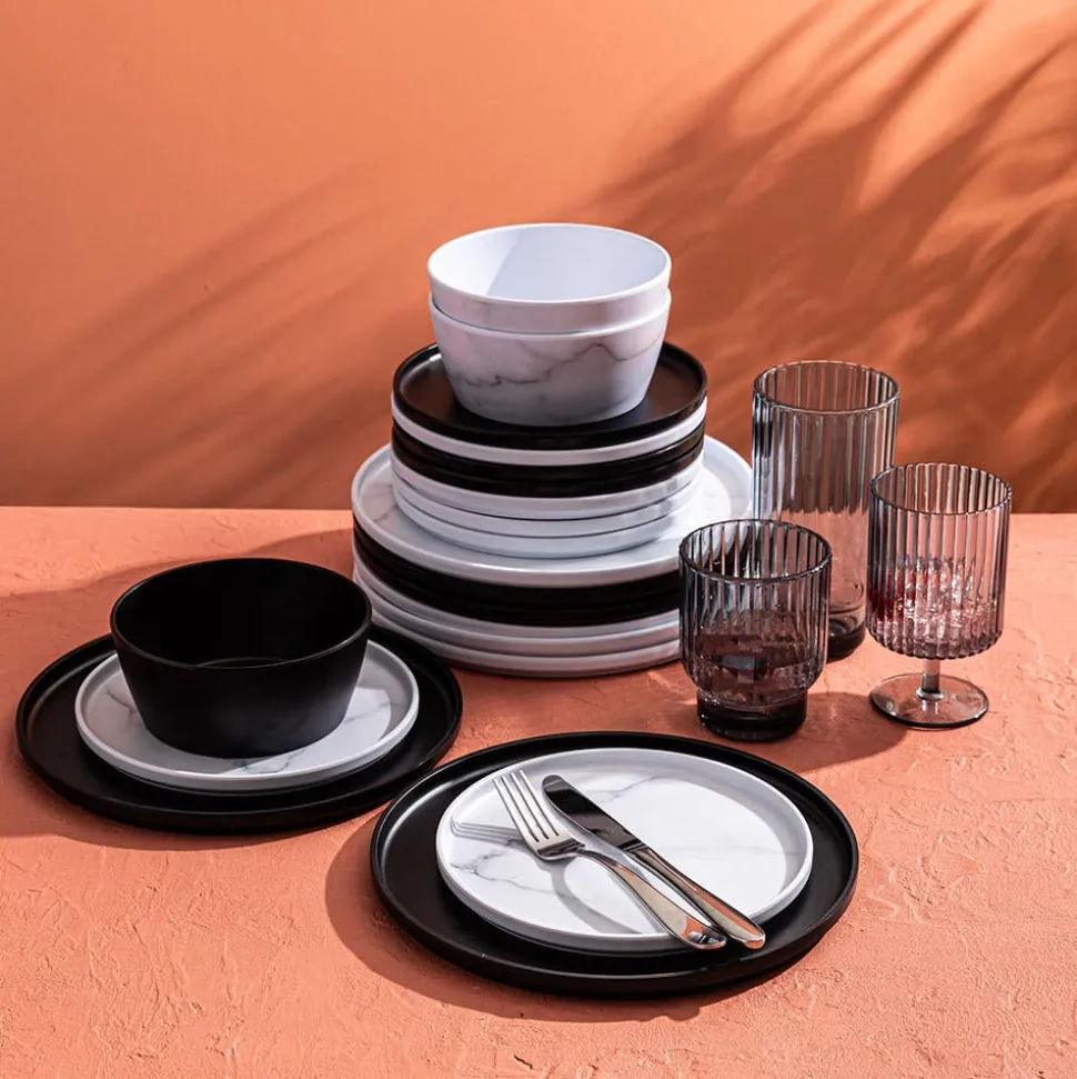 KSP Enzo Melamine Side Plate 8.5" Dia. (Marble White)