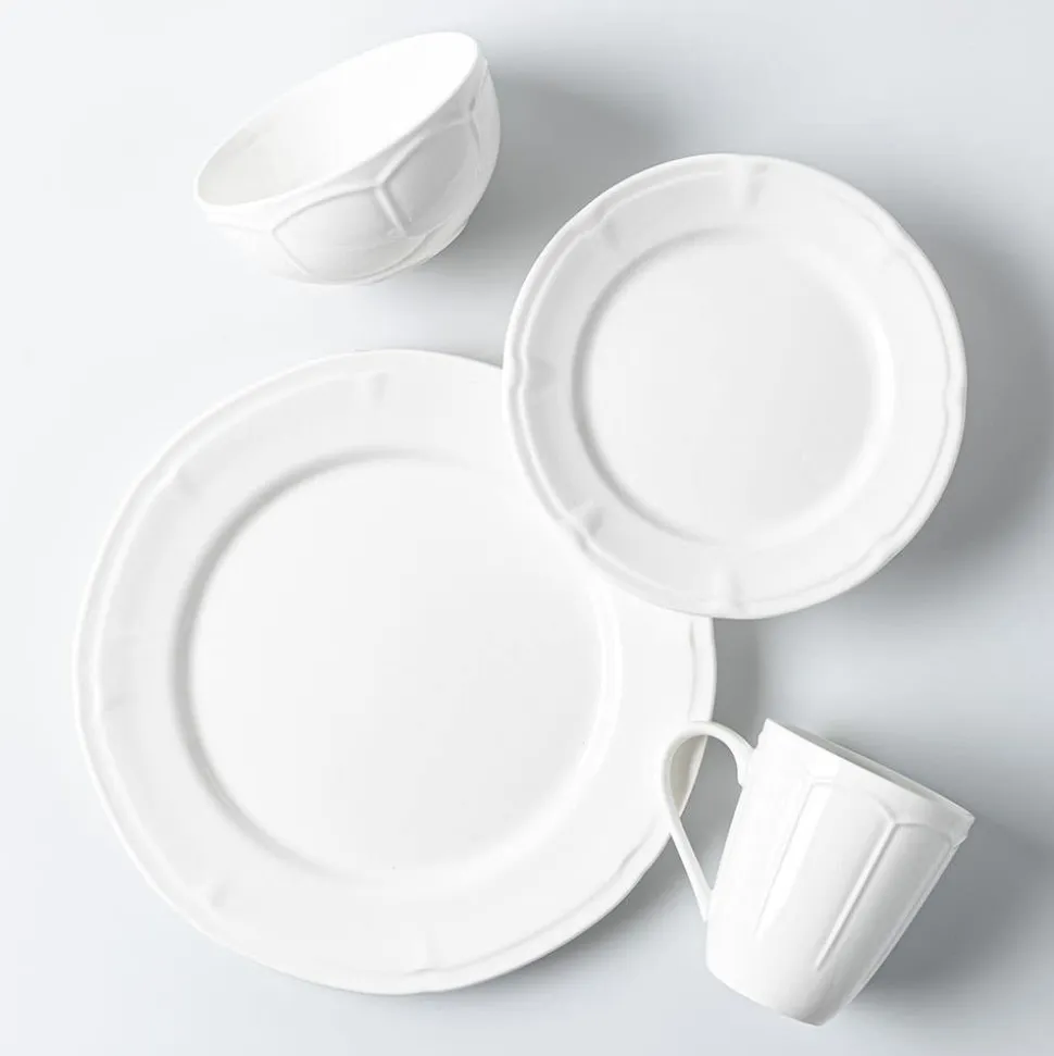 KSP Estelle New Bone China Dinnerware - Set of 16 (White)