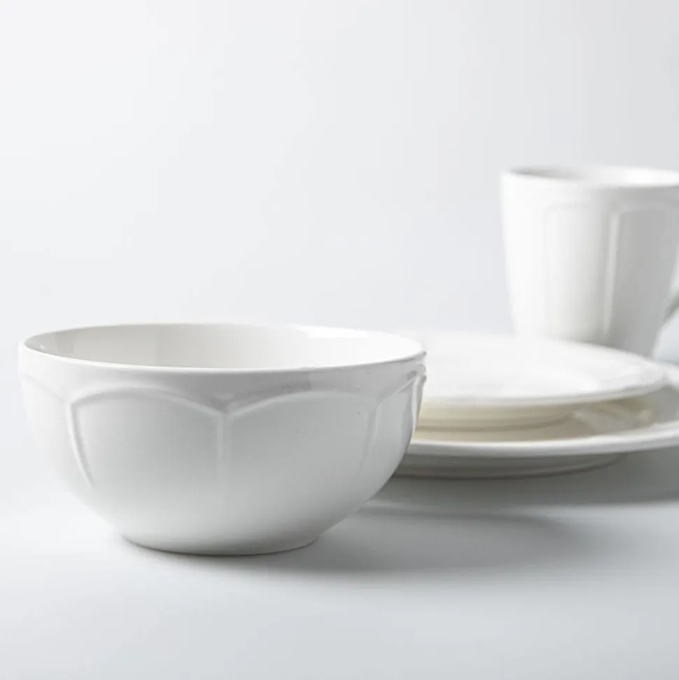 KSP Estelle New Bone China Dinnerware - Set of 16 (White)