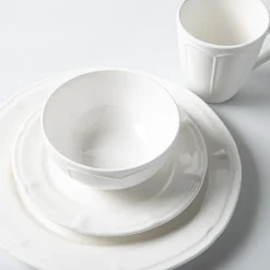 KSP Estelle New Bone China Dinnerware - Set of 16 (White)
