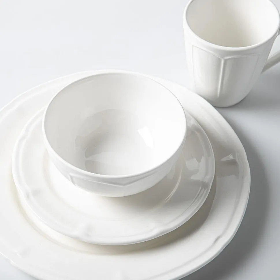 KSP Estelle New Bone China Dinnerware - Set of 16 (White)