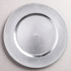 KSP Everyday Charger Plate with Beaded Rim (Silver)