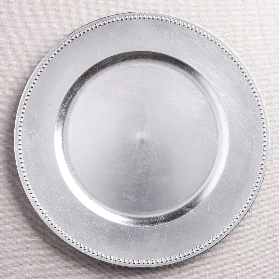 KSP Everyday Charger Plate with Beaded Rim (Silver)