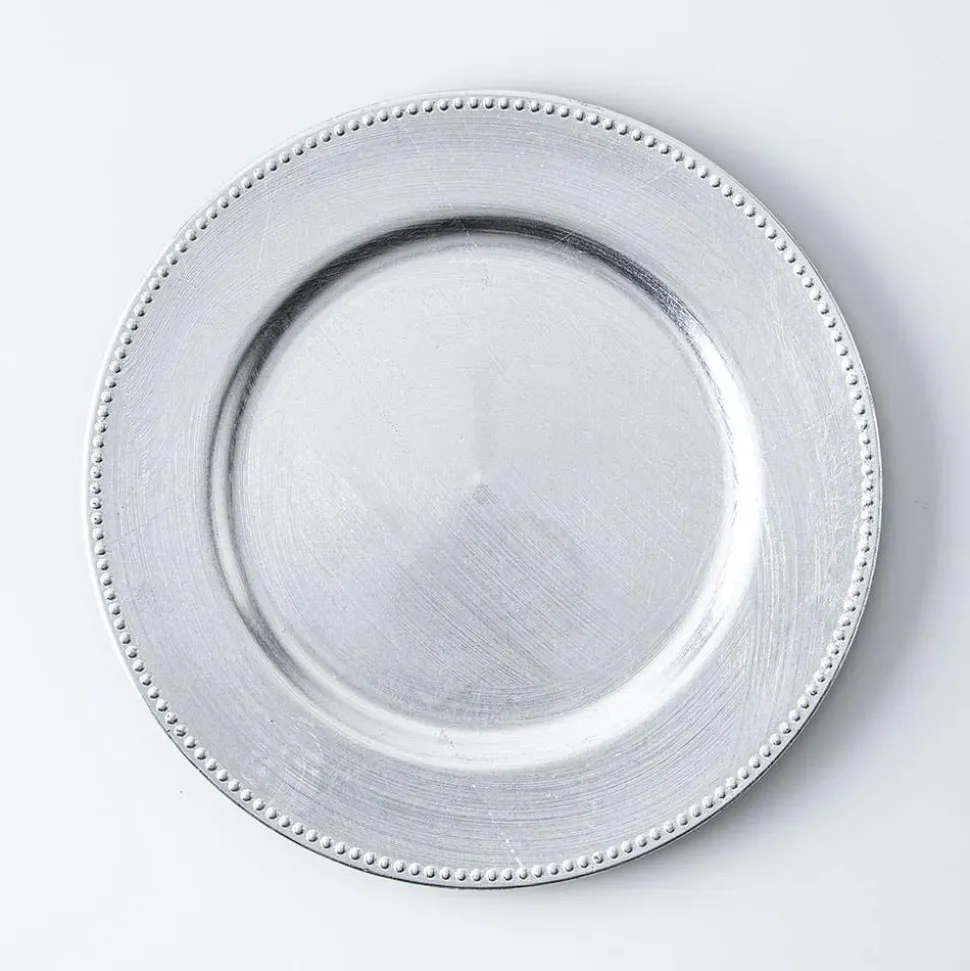 KSP Everyday Charger Plate with Beaded Rim (Silver)