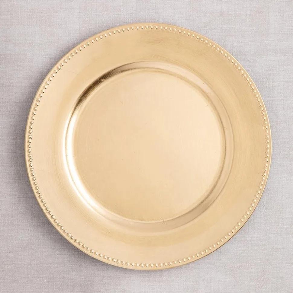 KSP Everyday Charger Plate with Beaded Rim (Gold)