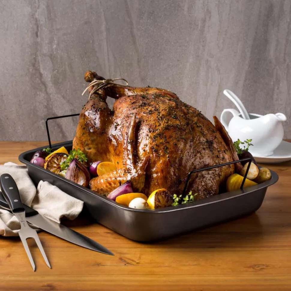 KSP Everyday Non-Stick Roaster with Rack (Dark Grey)
