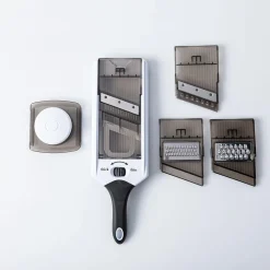 KSP Ez-Slice 'Hand Held' Mandoline Slicer - Set of 4 (Black/White)