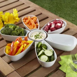 KSP Flora Porcelain Chip & Dip (White)