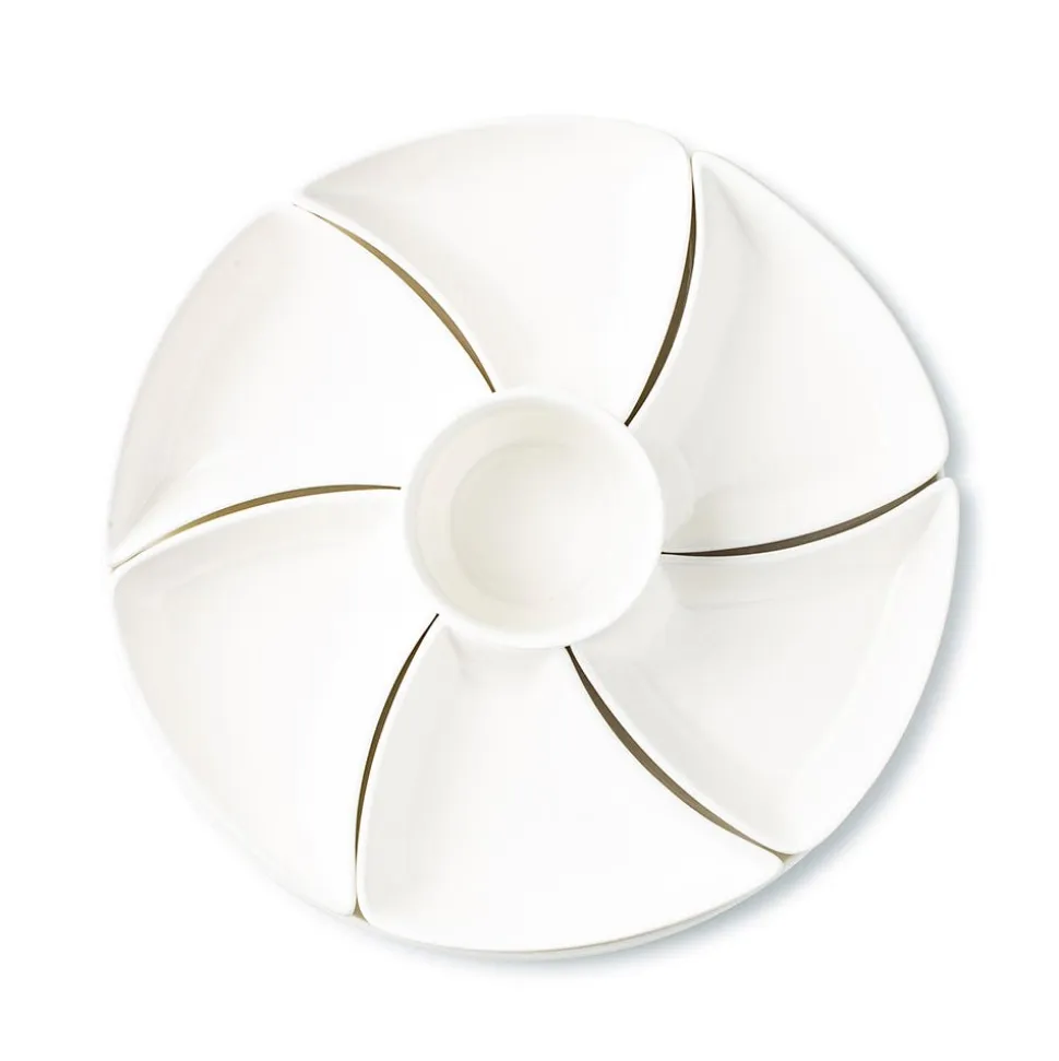 KSP Floria Porcelain Dishes with Tray - Set of 8 (White)